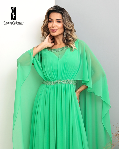 VESTIDO DECOTE V BORDADO GREGO