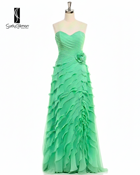 VESTIDO TOMARA QUE CAIA COM SAIA DE BABADOS